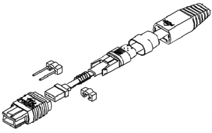 12 24 MPO Optical Connector / MPO Fiber Optic Connector Single Mode Types