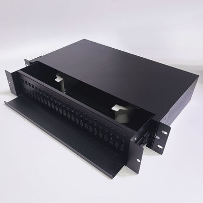 19 Inch Standard Rack Mountable Fiber Optic Patch Panel with Drawer Type and Max 192fo LC Quad Adapter