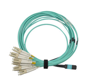 MPO to MPO Fiber Optic Patch Cord OM3 with 12fo 3.0mm for 1M/5M/10M OFNP/LSZH Aqua Type B