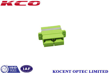Green SC/APC Fiber Optic Adapter with 0.10dB Repeatability and Ceramic Sleeves