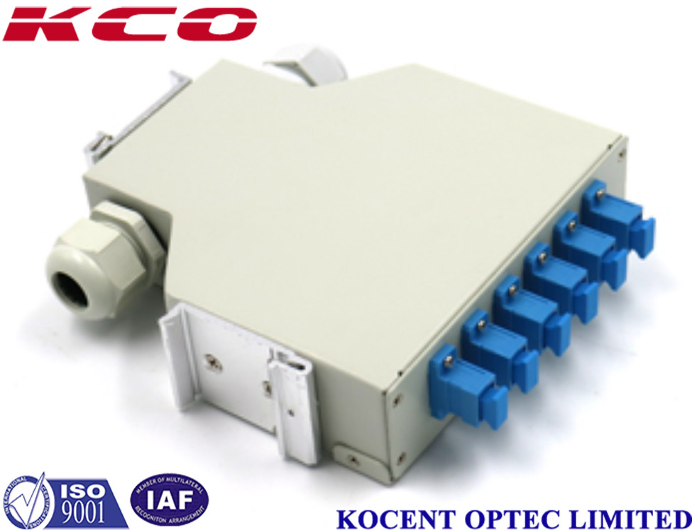 Kotak Terminal Serat Optik Rel DIN Mode Tunggal 6-Port SC