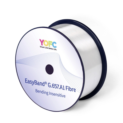 YOFC G657A1 EasyBand Bending Insensitive SM Fiber Core Bare Optical Fiber Spool Untuk Kabel Optik