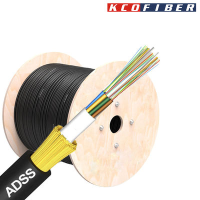 Kabel Luar Ruangan Serat Optik Mode Tunggal ADSS 24fo 48fo 96fo Dielektrik Semua