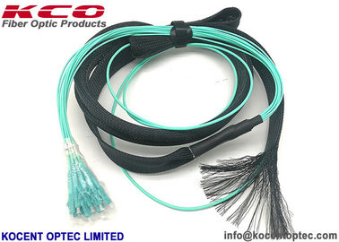 Kabel truk serat optik MTP MPO 12LC OM3 OM4 Dengan tabung perlindungan mata menarik