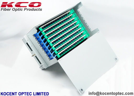 96 Core Rack Mount Kotak Terminal Fiber Optik ODF Unit / Bahan Baja 96fo
