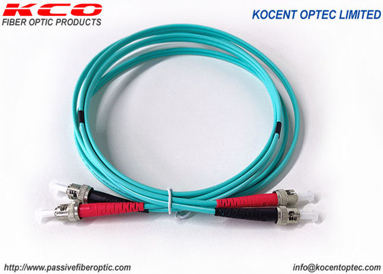 Aramid PVC LSZH MM Kabel Patch Serat Optik ST SC LC FC OM3 OM4 Multimode 10G Duplex
