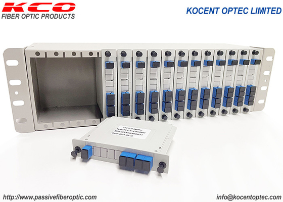 14 Slot 19' 3U PLC Fiber Optics Splitter Rack Panel Patch yang dapat dipasang 1*2 1*4 1*8 1*16